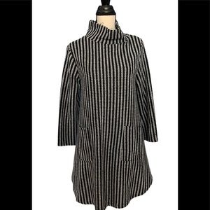 Yokodea Grey/Blue Stripe Turtleneck Tunic/Sweater